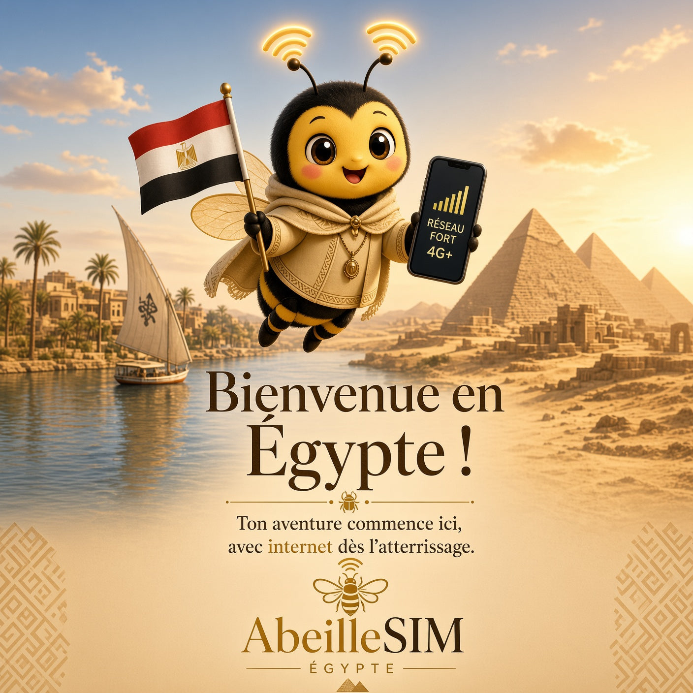 eSIM Égypte 4G/5G · Dès 5,99 € · Activation 2 min