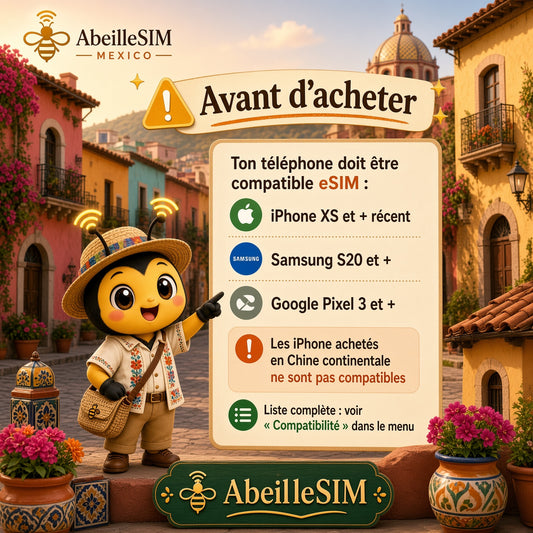 eSIM Mexique 4G/5G · Dès 6,99 € · Activation 2 min
