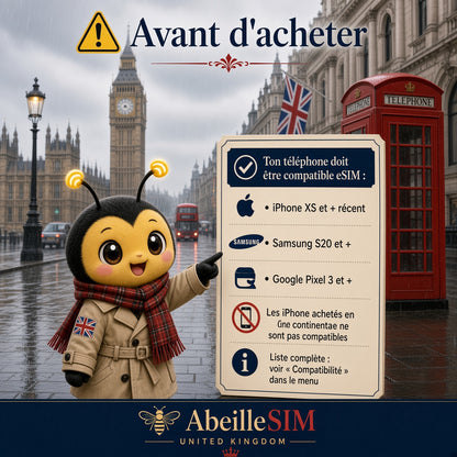 eSIM Royaume-Uni 4G/5G · Dès 5,99 € · Activation 2 min