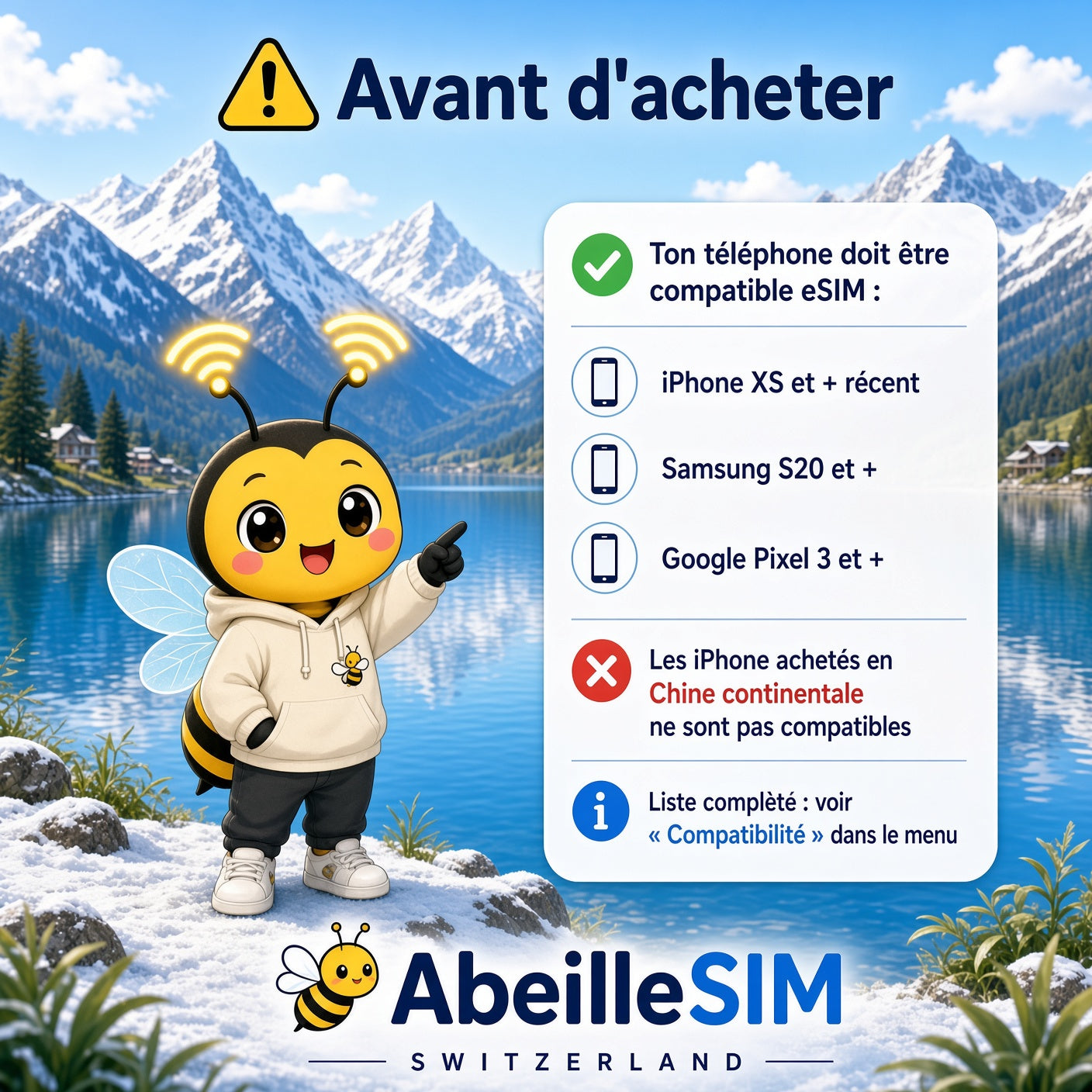 eSIM Suisse 4G/5G · Dès 5,99 € · Activation 2 min