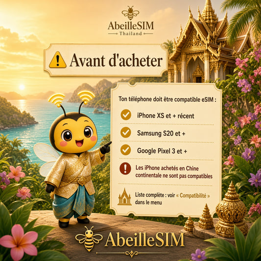 eSIM Thaïlande 4G/5G · Dès 5,99 € · Activation 2 min