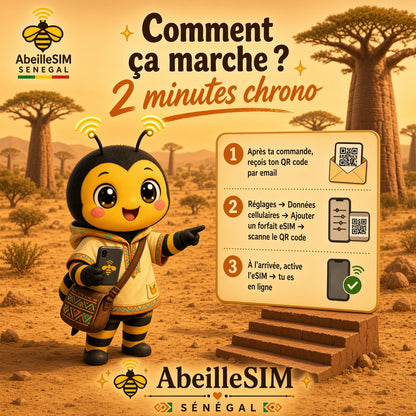 eSIM Sénégal 4G/5G · Dès 8,99 € · Activation 2 min