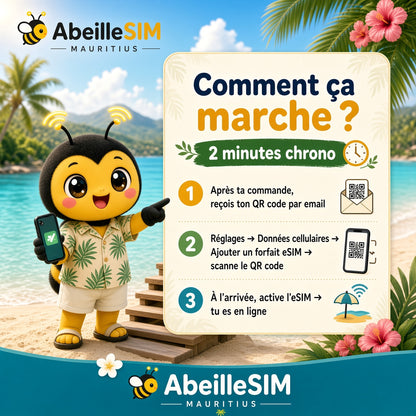 eSIM Maurice 4G/5G · Dès 10,99 € · Activation 2 min