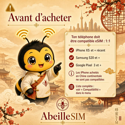 eSIM Chine 4G/5G · Dès 5,99 € · Activation 2 min
