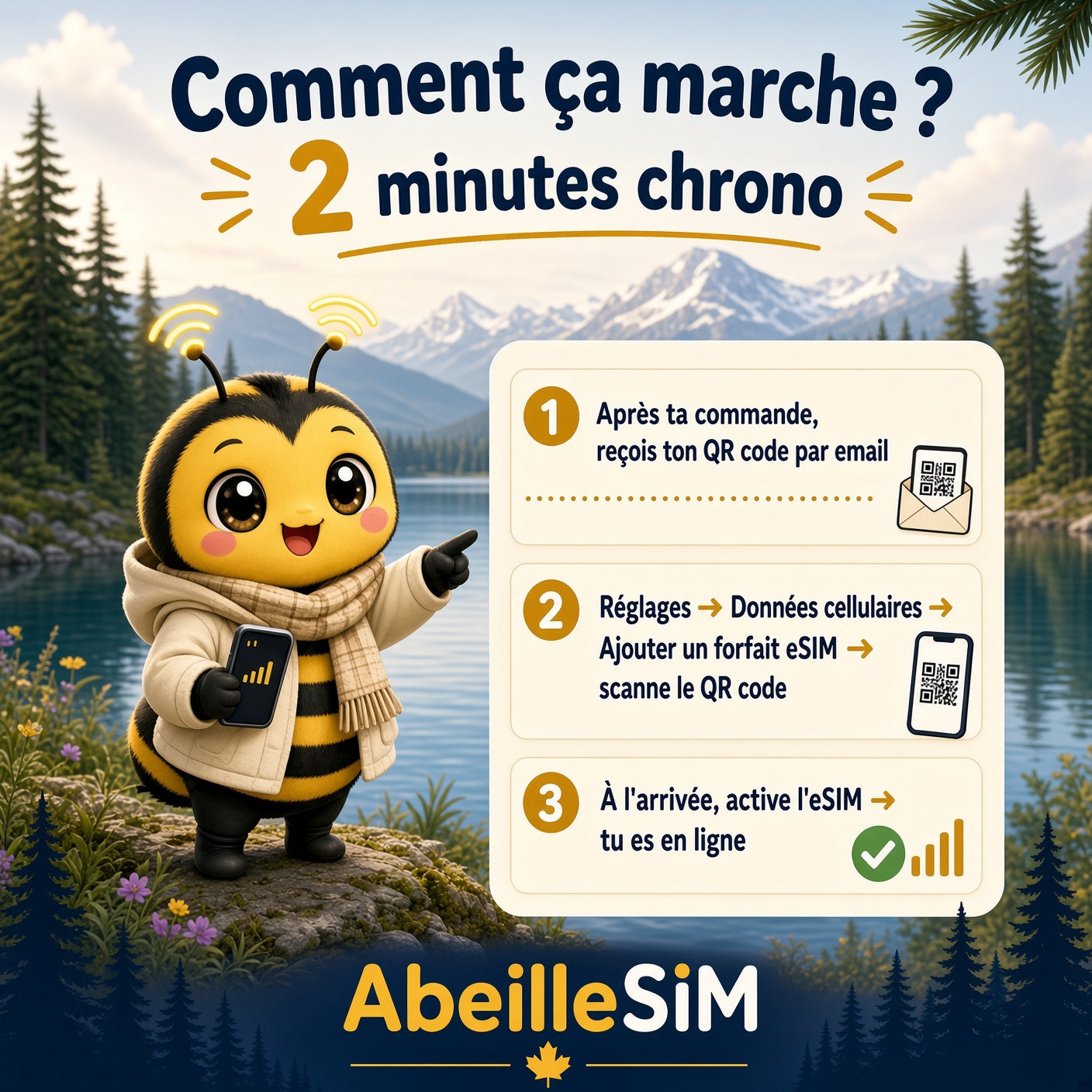 eSIM Canada 4G/5G · Dès 7,99 € · Activation 2 min