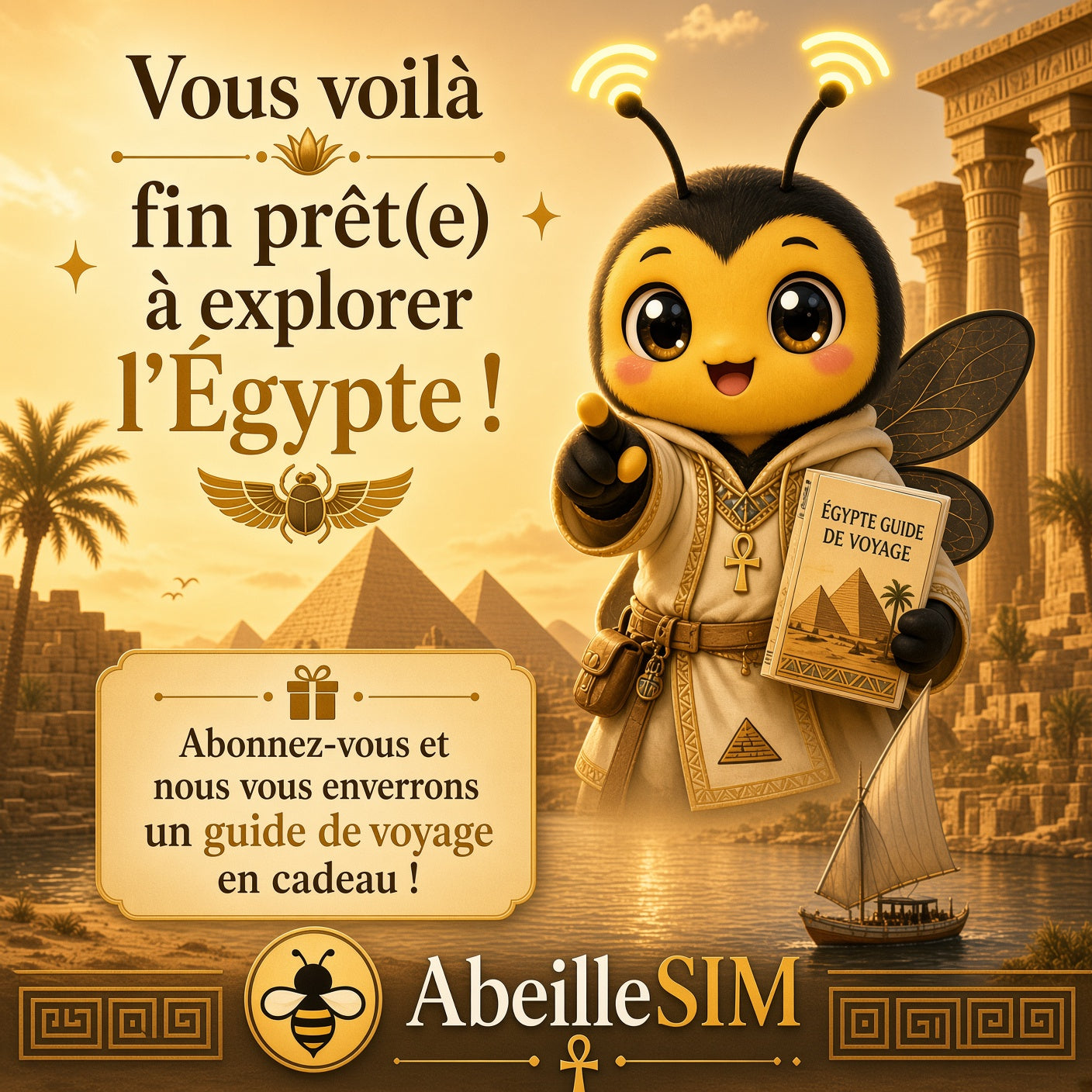 eSIM Égypte 4G/5G · Dès 5,99 € · Activation 2 min